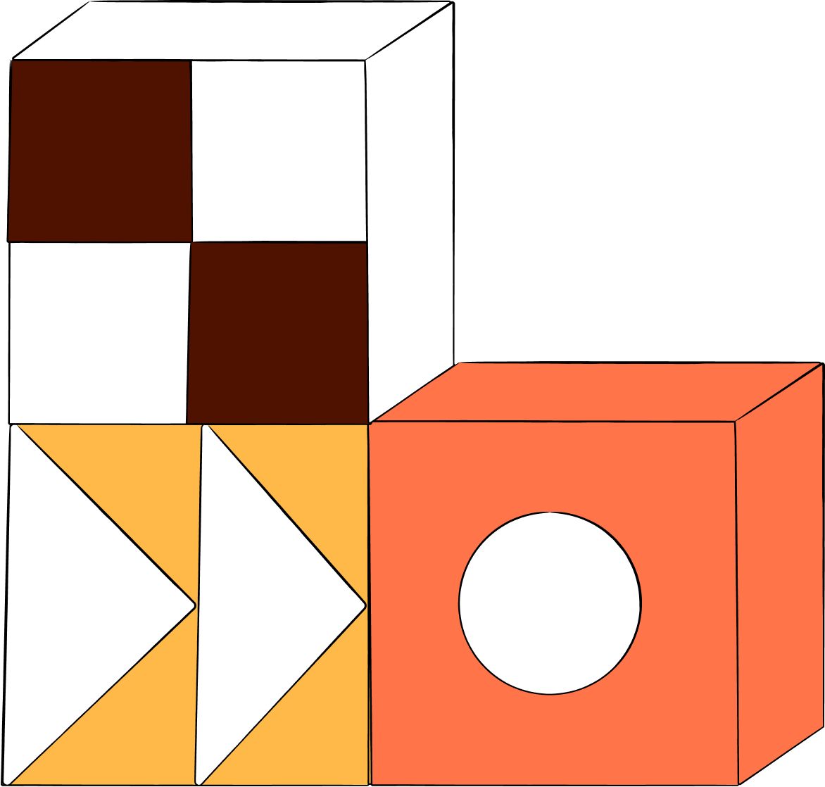 Geometric blocks illustration